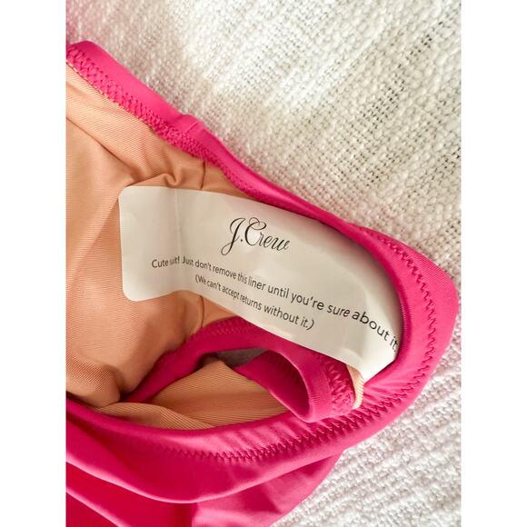 J. Crew | NWT | Ruched V-neck one-piece in Radiant Fuchsia | Sz 6 - Picture 5 of 12
